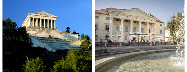 Walhalla (Landkreis Regensburg) und Bismarckplatz (Stadt Regensburg) Walhalla (Landkreis Regensburg) und Bismarckplatz (Stadt Regensburg)